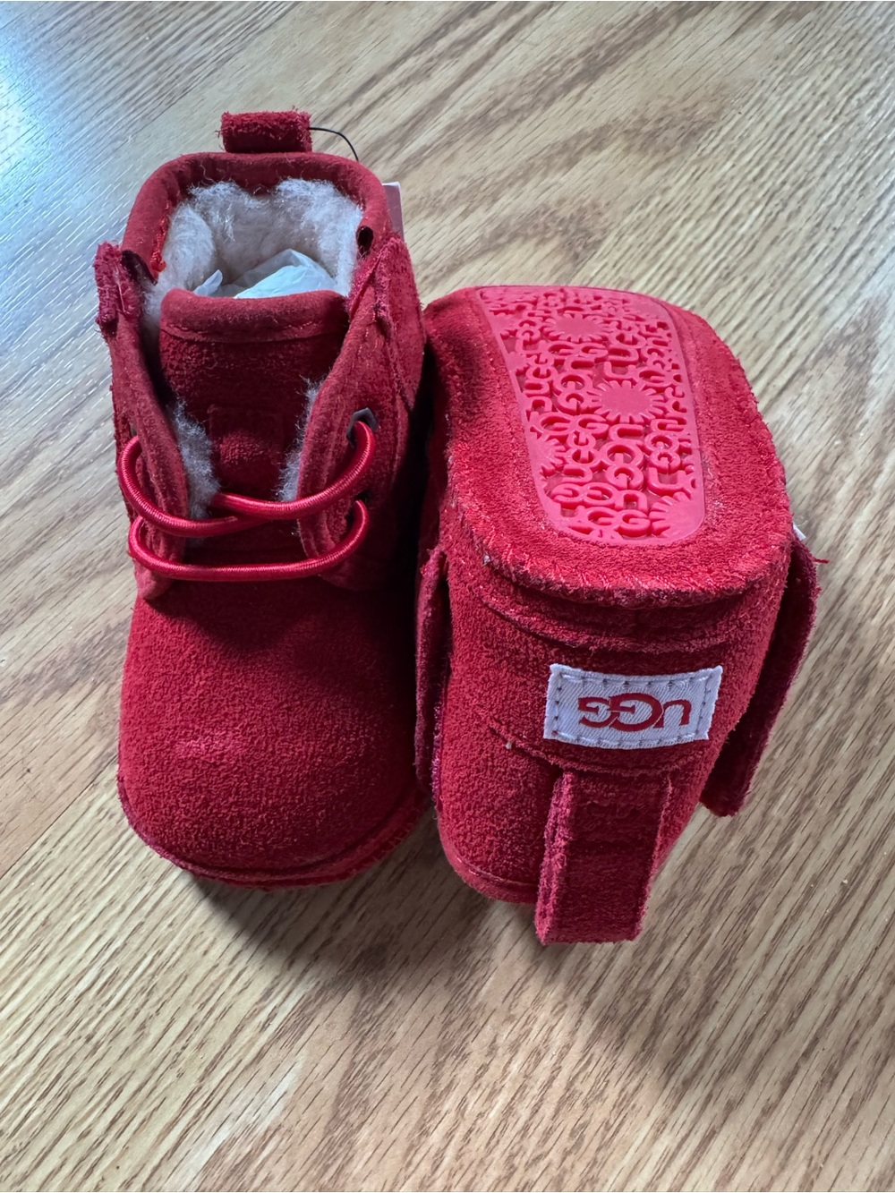 UGG Red Suede Baby Walker Booties